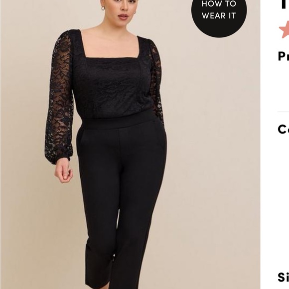 NWT LACE SQUARE NECK TOP - Picture 2 of 7